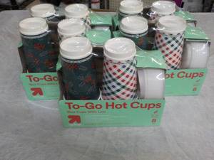 lot 119 image: 5 pkgs TOGO Hot Cups with Lids with...
