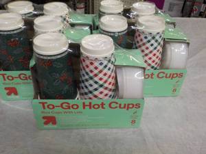 lot 120 image: 5 pkgs TOGO Hot Cups with Lids with...