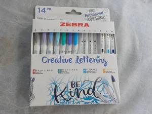 lot 150 image: ZEBRA Creative Lettering 14 pack...