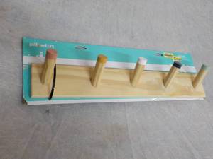 lot 174 image: Pillow fort Wood Hook Rack...