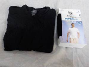 lot 187 image: 3 Pack Black Crew Shirts...