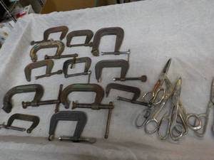 12 Forged Steel Clamps - various si...