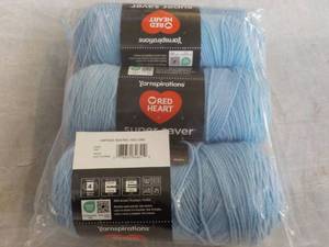 lot 292 image: 3 Red Heart Light Blue Super Saver ...