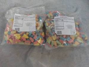 lot 334 image: 2 Bags 2 lbs. each Neon Sour Butter...