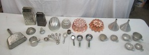 Lot of Vintage Measuring Cups and Baking Molds