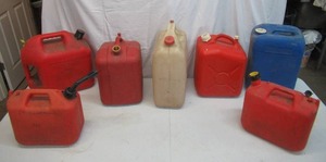 Lot of 7 Gas Cans. Empty.