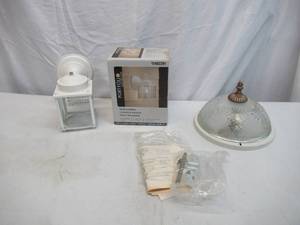 Lot of 3 various Light Fixtures. One is new in original unopened box.