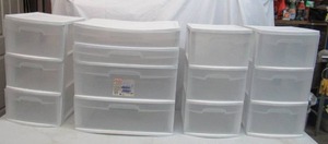 Lot of 4 Sterlite Plastic Storage Drawer Units