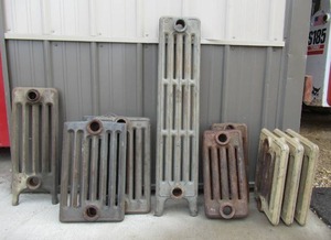 Lot of various Antique Cast Iron Radiator Parts