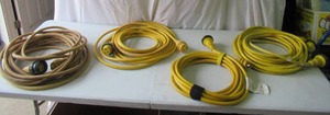 Lot of 4 Marine Shore Power Extension Cords