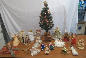 Christmas Lot of 23 pcs Christmas Tree Toppers Xmas Tree and more