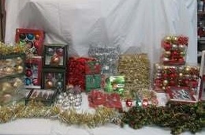 Christmas Lot many boxed Christmas Ornaments, Bulbs, Garland and Tinsel