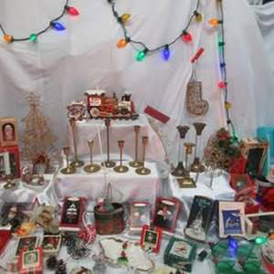 Christmas Decor Lot Vintage String Lights, Many boxed Hallmark Ornaments, Garland and more