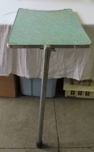 Vintage 1950s Green Formica and Chrome TableMarine Table. Used in a boat. MCM