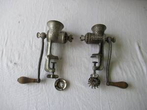 2 Vintage Meat Grinders. Universal No. 1 & No. 2