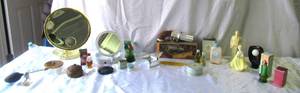 Vintage Lot of Perfume items Cologne, Make up mirrors, Beauty supplies, many Avon in the original boxes