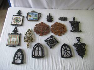 Lot of Vintage Cast Iron and Metal Trivets
