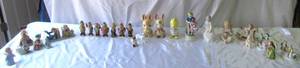 Lot of 27 Vintage Ceramic Figurines Collection 7 Dwarfs, Bunny Rabbits, Chicken, Christmas Items, Bookends and more