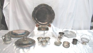 Lot of Vintage Silver Plate items Platters, Oval Covered Dishes and more