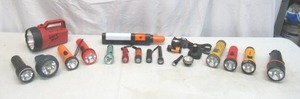 Lot of Various hand held Flashlights, Headlamps and more