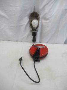 Vintage Craftsmen Metal Cage Work Light with Retractable Cord