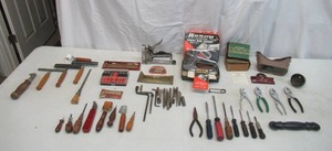 Lot of Vintage Hand Tools & Hardware Staple Guns, Screw Drivers, Pliers, Files and more