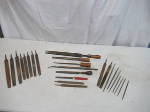 Vintage Lot of Metal Files & Rasps. Some with wood handles. Woodworking Tools.