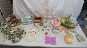 Easter Decorations Easter Egg Tree, Baskets, Easter Grass, Eggs and more.