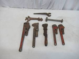 Lot of Pipe Wrenches and more