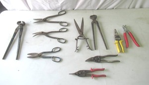 Lot of Vintage Tin Cutting Snips, Shears, Pliers and more
