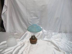 Lot of Vintage Lighting Components Glass Lamp shades, Chimneys, Ceiling Light Shade.&nbsp