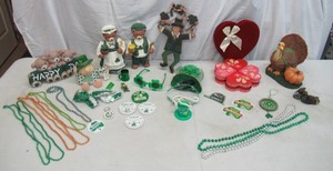 Lot of Holiday Decorations St Patricks Day, Valentines Day, Thanksgiving