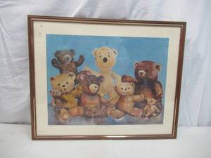 Framed Watercolor Art Print by Lois Osterberg Gentle Bears Local Wisconsin Artist