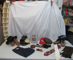 Lot of Mens Hats, Belts, Ties and more
