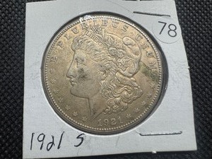 lot 78 image: 1921-S Silver Morgan Dollar