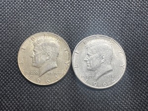 lot 41 image: 1964 and 1964-D 90% Silver Kennedy Half Dollars