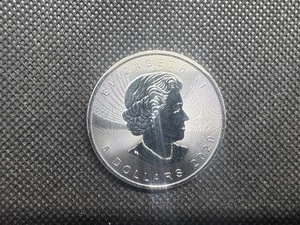 lot 46 image: 2020 BU Silver Canada Maple Leaf Coin - 1 Oz. of .9999 Silver