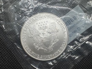 lot 61 image: 2006 Uncirculated American Silver Eagle in sealed Littleton package