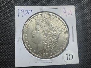 lot 10 image: 1900 Morgan Silver Dollar Marked AU When Purchased