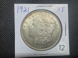 lot 12 image: 1921 Morgan Silver Dollar Marked XF When Purchased