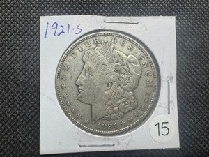 lot 15 image: 1921-S Morgan Silver Dollar