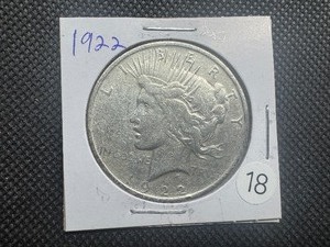 lot 18 image: 1922 Peace Silver Dollar