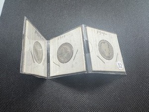 lot 32 image: Three Barber Silver Quarters - 1908-O, 1910, and 1914