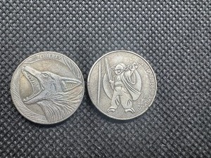 lot 34 image: Two Altered Design Buffalo Nickels - Nicely carved