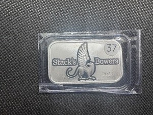 lot 37 image: 2022 One Ounce .999 Silver Stacks & Bowers Bar