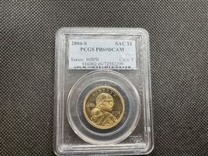 lot 95 image: 2004 S Sacagawea $1 PCGS PR69 DCAM