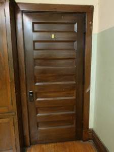 lot 23 image: 2 ANTIQUE SOLID WOOD DOORS PLUS TRIM