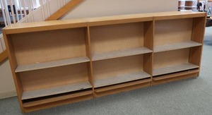 lot 43 image: 2 WOODEN BOOK SHELVES