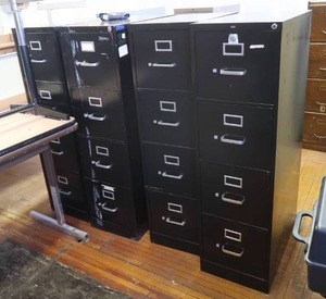lot 90 image: 4 BLACK FILING CABINETS