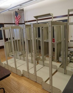 lot 116 image: TONS OF OLD METAL SHELVING